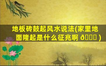 地板砖鼓起风水说法(家里地面隆起是什么征兆啊 🐞 )